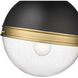 Ellmira 1 Light 11 inch Matte Black/ Aged Brass Indoor Pendant Ceiling Light